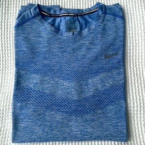 Nike Dri Fit Knit T-Shirt Size XL Heathered Royal Blue